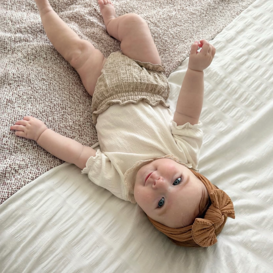 Rust Brown Smaller Bow Cable Knit Bow Headband