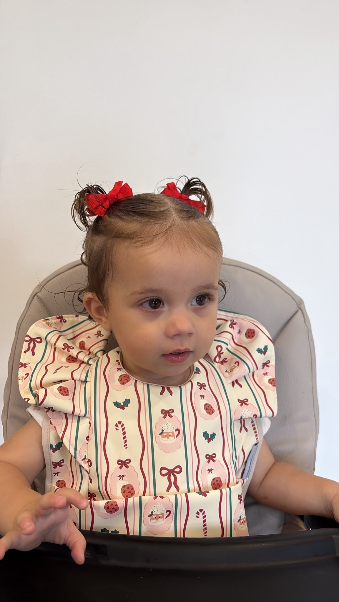Christmas Pattern Frill Detailed Waterproof Weaning Bib - Christmas Collection