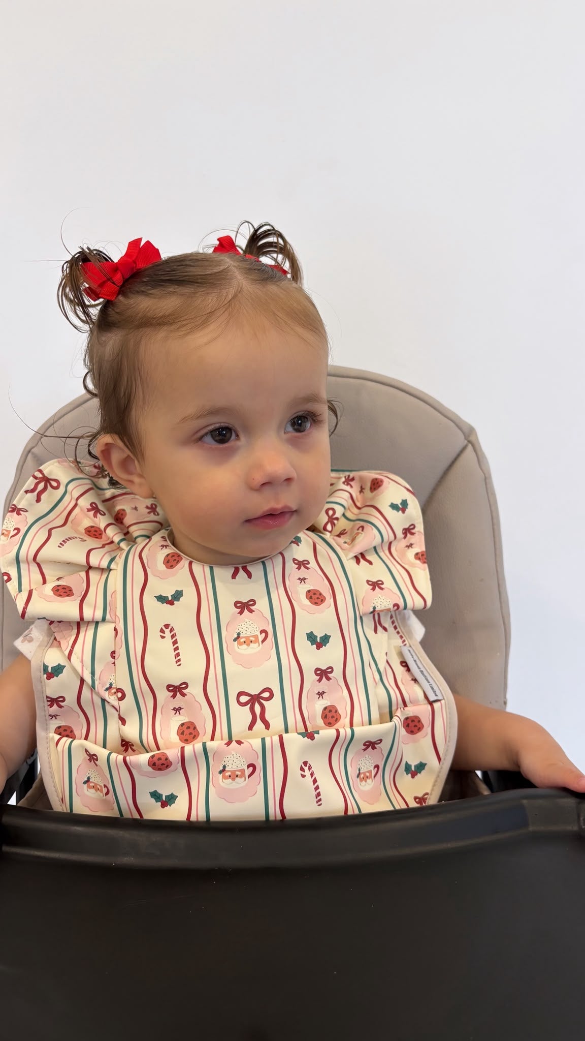 Christmas Pattern Frill Detailed Waterproof Weaning Bib - Christmas Collection
