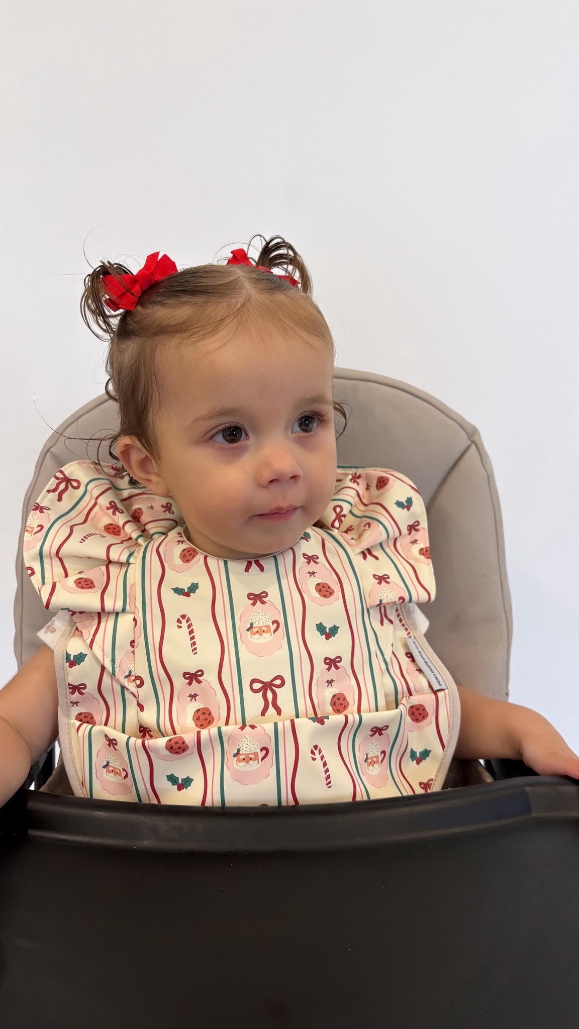 Christmas Pattern Frill Detailed Waterproof Weaning Bib - Christmas Collection