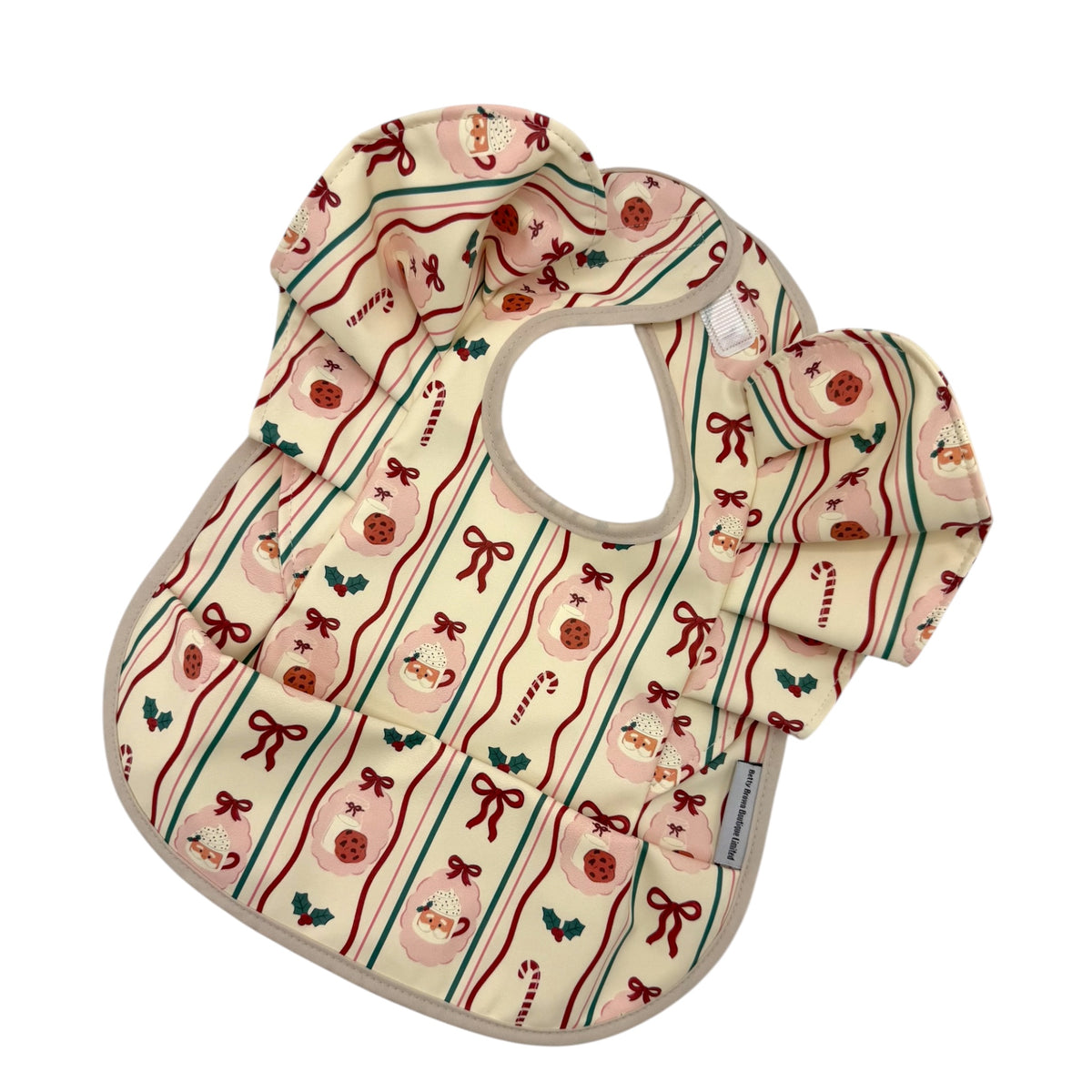 Christmas Pattern Frill Detailed Waterproof Weaning Bib - Christmas Collection