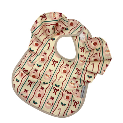 Christmas Pattern Frill Detailed Waterproof Weaning Bib - Christmas Collection