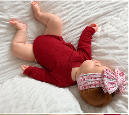 Christmas Pattern Larger Bow Cable Knit Headband - Christmas Collection