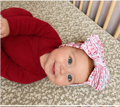 Christmas Pattern Larger Bow Cable Knit Headband - Christmas Collection