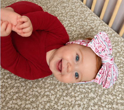 Christmas Pattern Larger Bow Cable Knit Headband - Christmas Collection