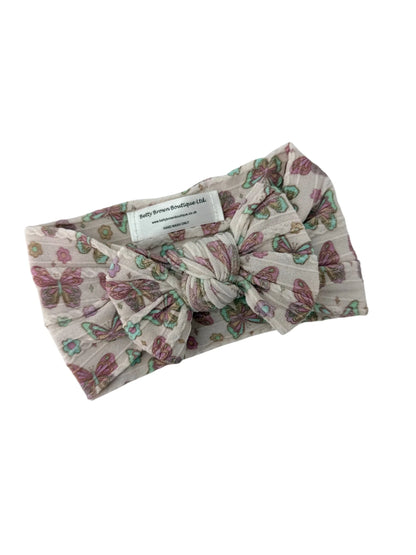 Butterfly Pattern Smaller Bow Cable Knit Headband