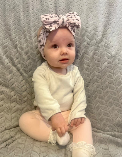 Leopard Bow Pattern Larger Bow Cable Knit Headband