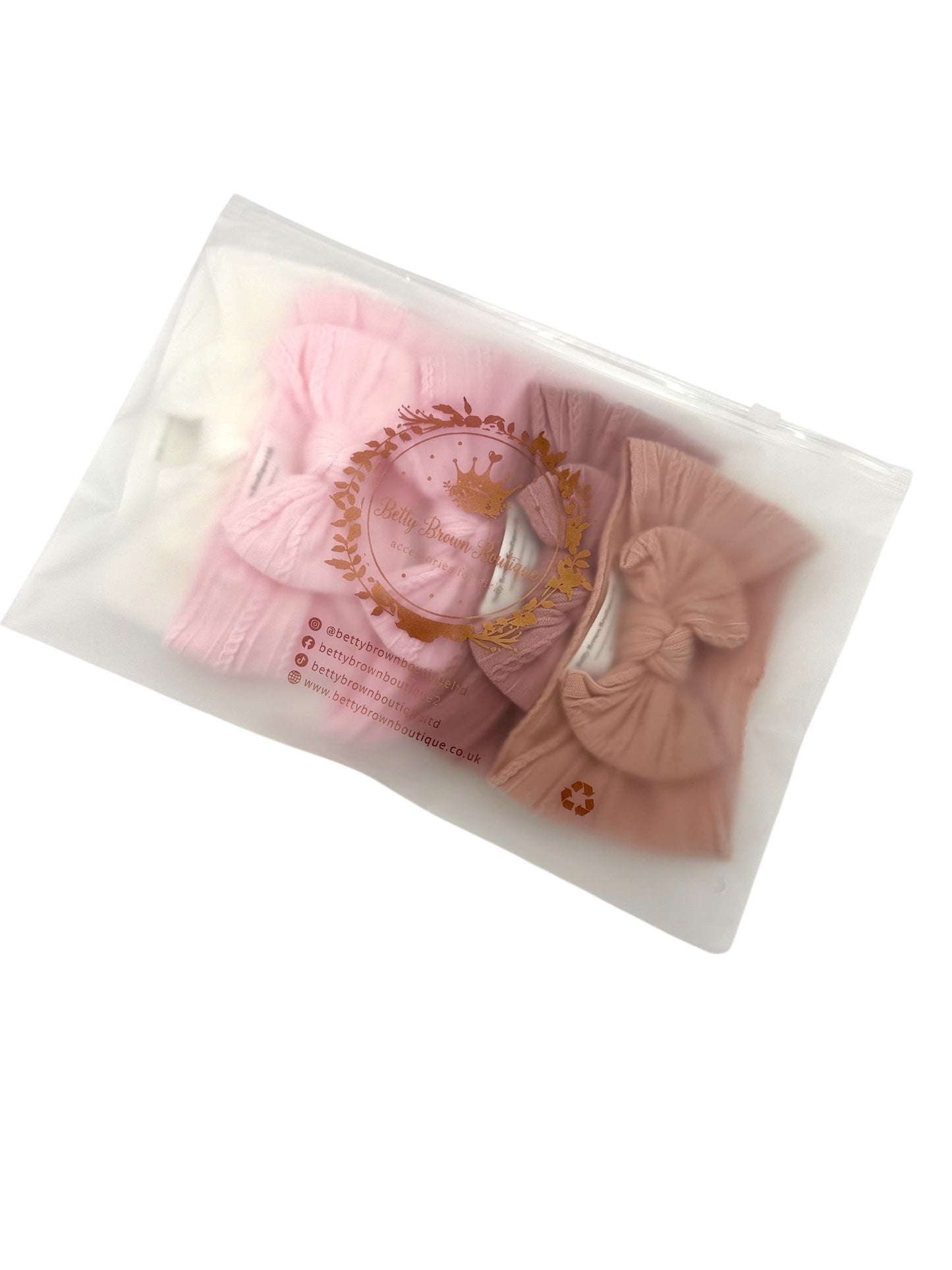 Pink Starter Bundle Smaller Bow Cable Knit Headbands - Suitable from newborn