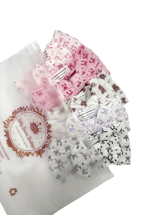 Bow Obsessed Bundle of 10 Smaller Bow Cable Knit Headbands - Suitable From Newborn