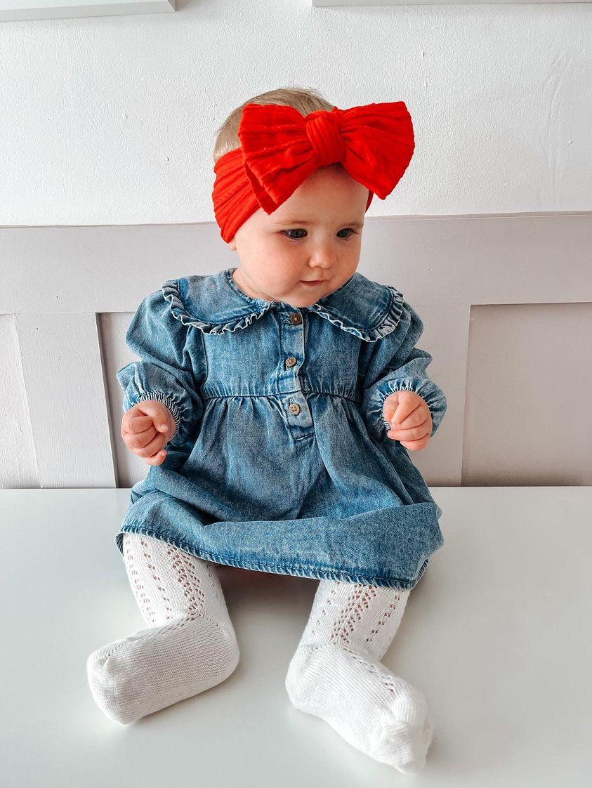 Red Larger Bow Cable Knit Headwrap - Betty Brown Boutique Ltd
