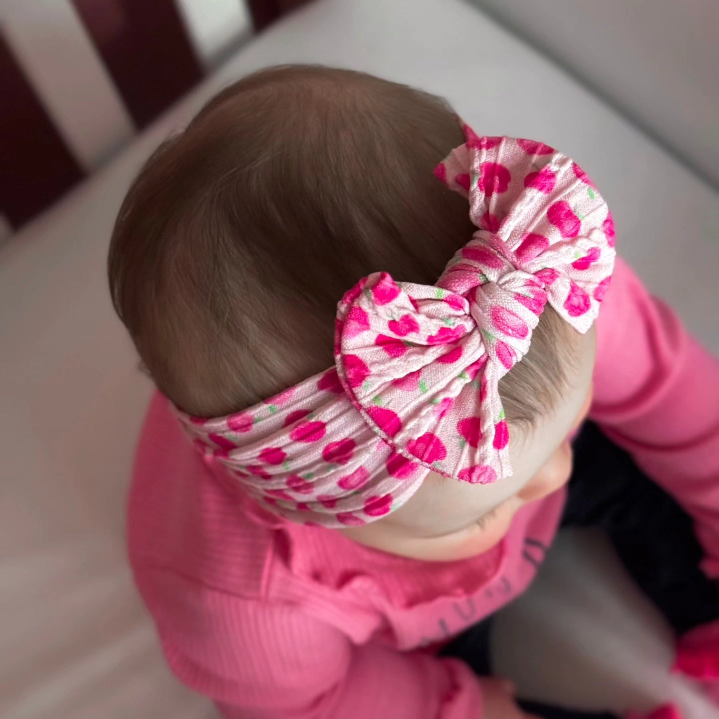 Apple Print Smaller Bow Cable Knit Headwrap - Betty Brown Boutique Ltd
