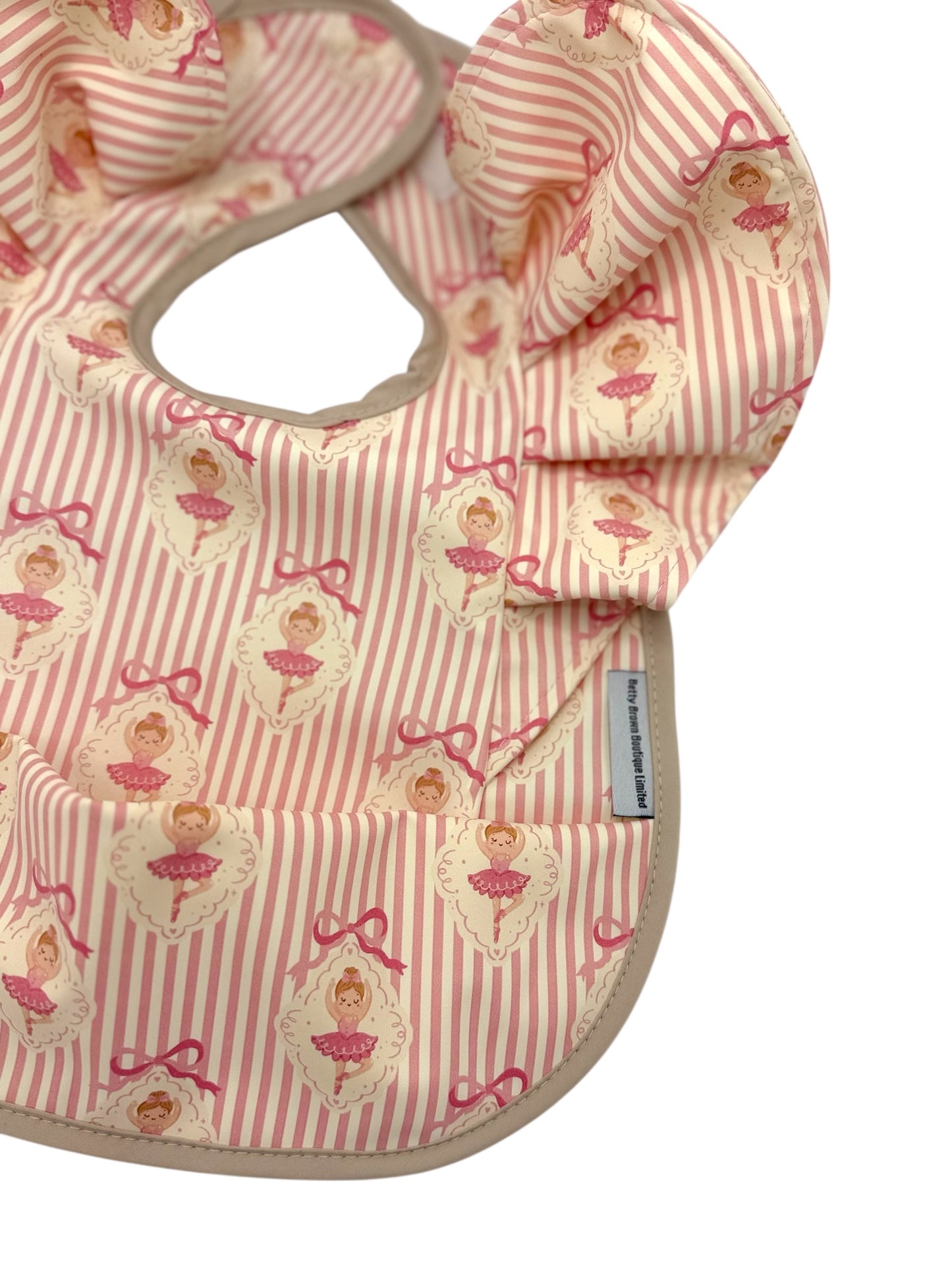 Ballerina Pattern Frill Detailed Waterproof Bib