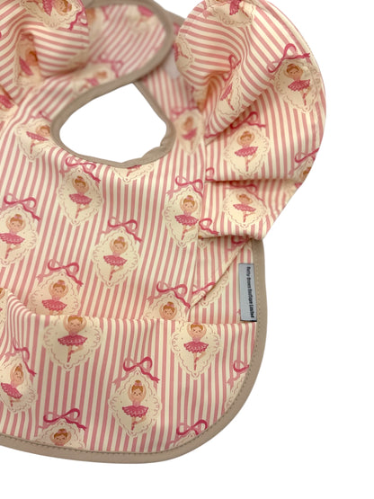 Ballerina Pattern Frill Detailed Waterproof Bib