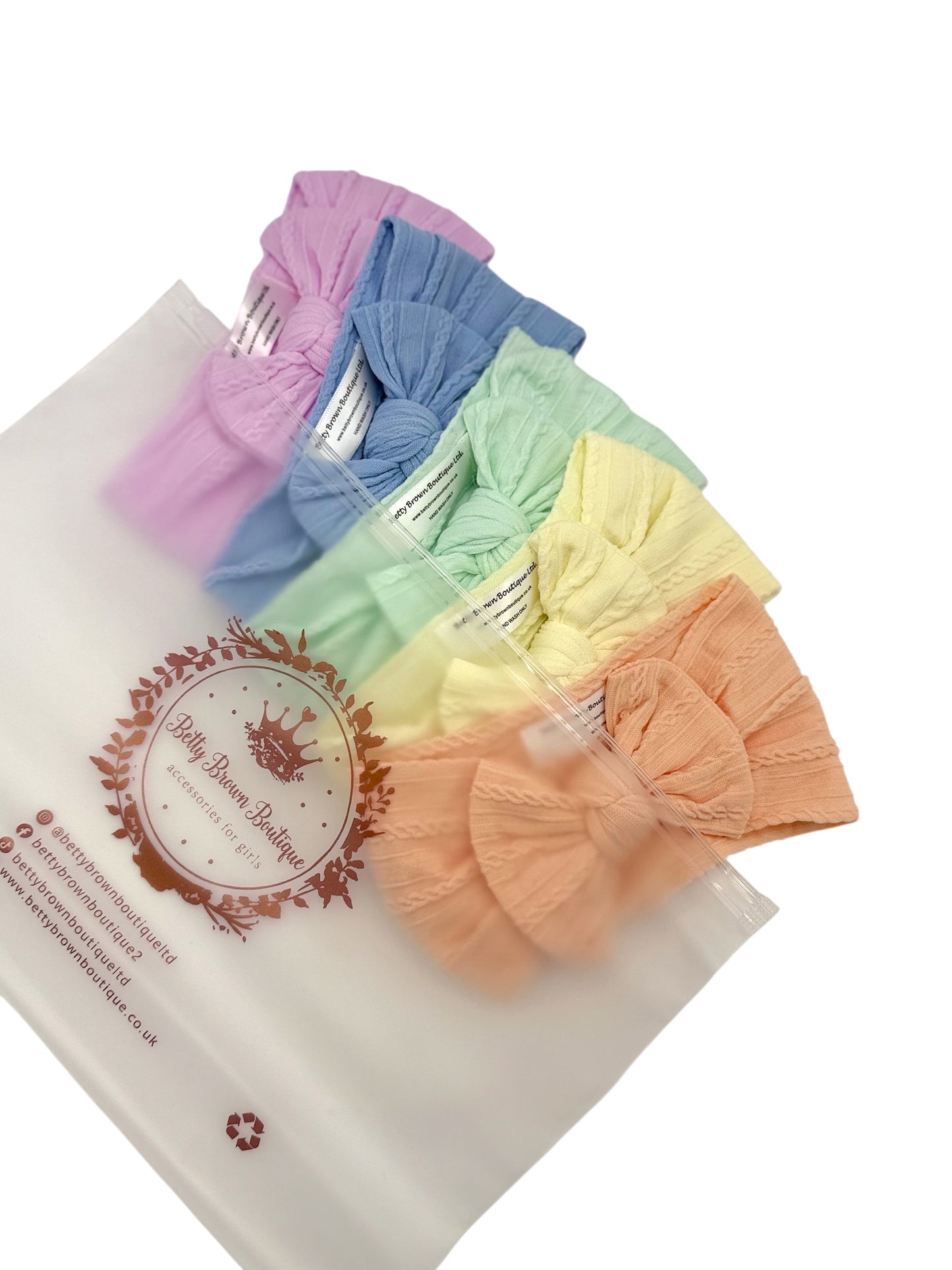 Spring Bundle of Smaller Bow Cable Knit Headbands (Suitable from Newborn)