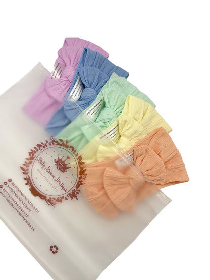 Spring Bundle of Smaller Bow Cable Knit Headbands (Suitable from Newborn)