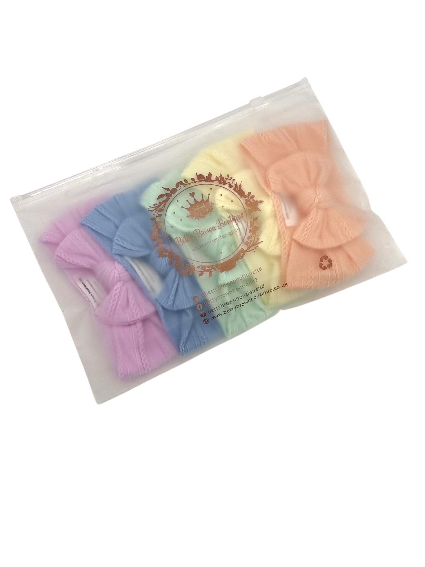 Spring Bundle of Smaller Bow Cable Knit Headbands (Suitable from Newborn)