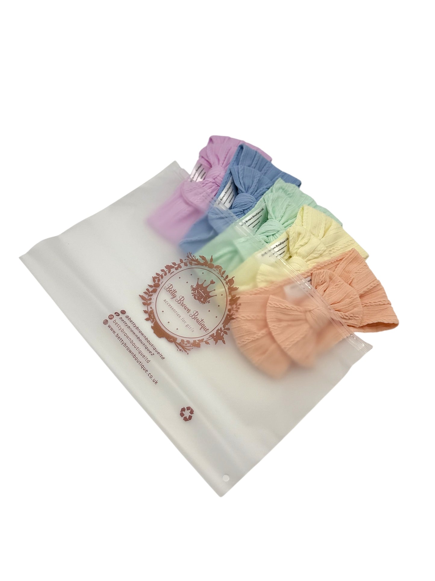 Spring Bundle of Smaller Bow Cable Knit Headbands (Suitable from Newborn)