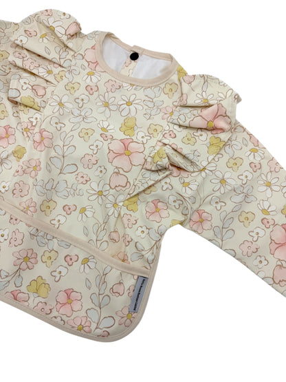 Ditsy Floral Frill Detailed Waterproof Bib with Sleeves