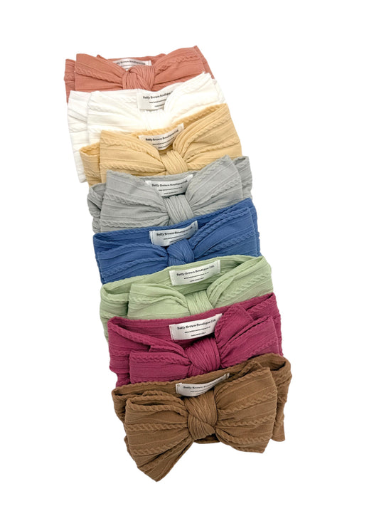 Imperfection Bundle of 8 Larger Bow Cable Knit Headbands