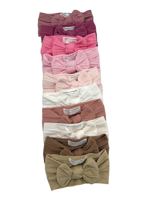 Imperfection Bundle Of 10 Smaller Bow Cable Knit Headbands