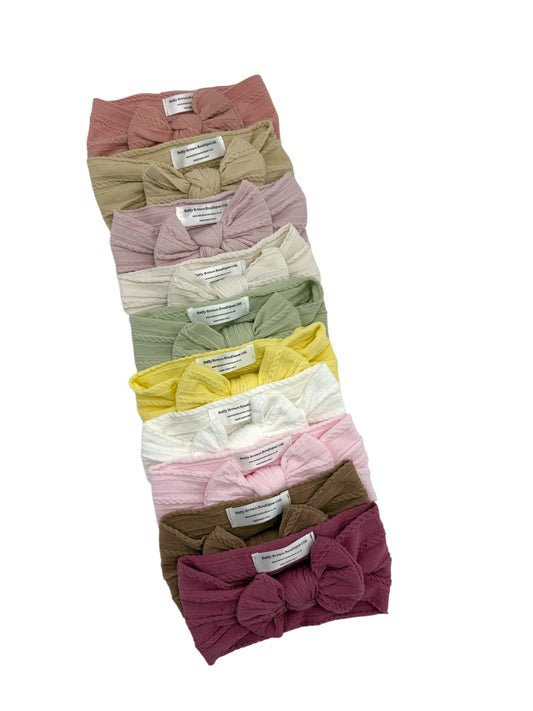 Imperfection Bundle Of 10 Smaller Bow Cable Knit Headbands