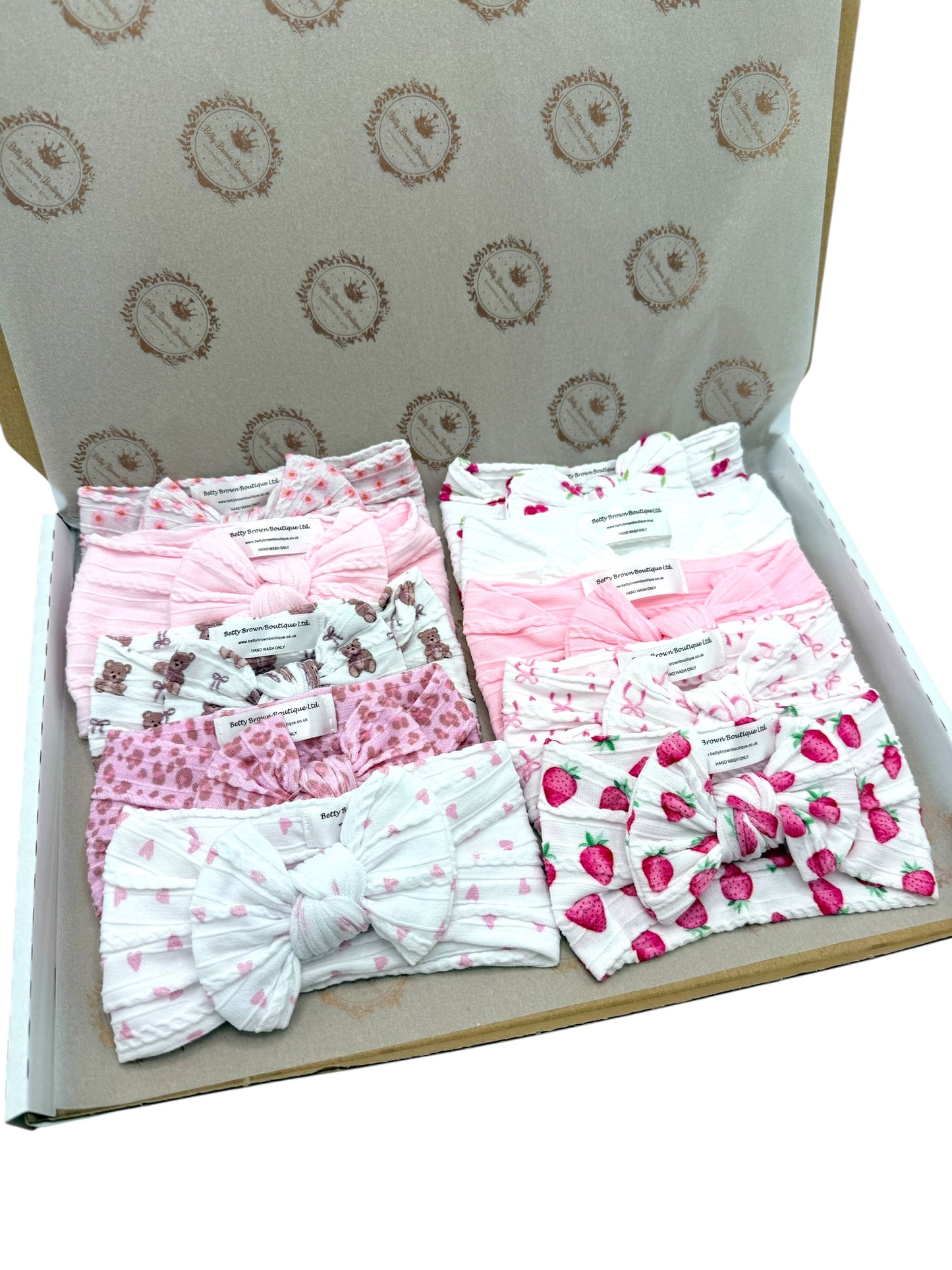 Customer Favourites Bundle of 10 Smaller Bow Cable Knit Headbands - Suitable From Newborn