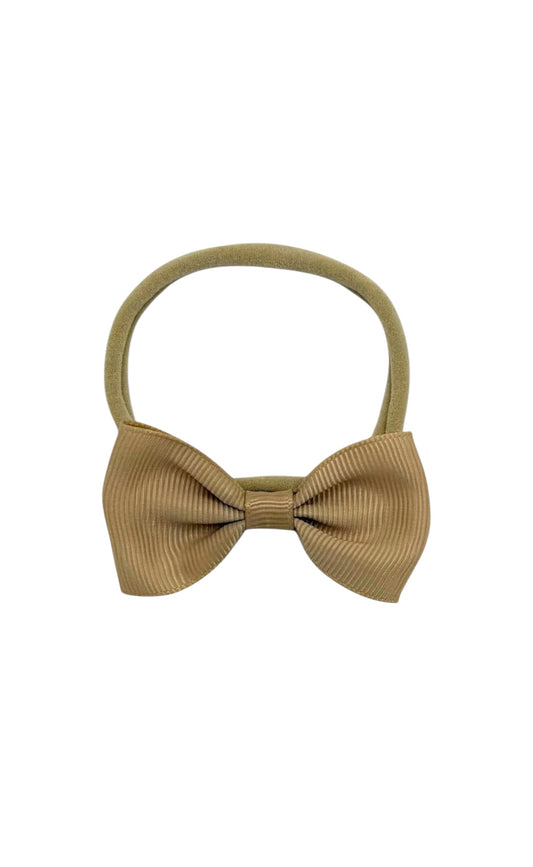 Beige 2.5 inch Dainty Bow On Headband