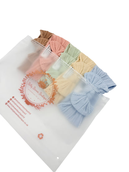 Spring Meadow Bundle of 5 Smaller Bow Cable Knit Headbands - Suitable From Newborn