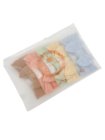 Spring Meadow Bundle of 5 Smaller Bow Cable Knit Headbands - Suitable From Newborn