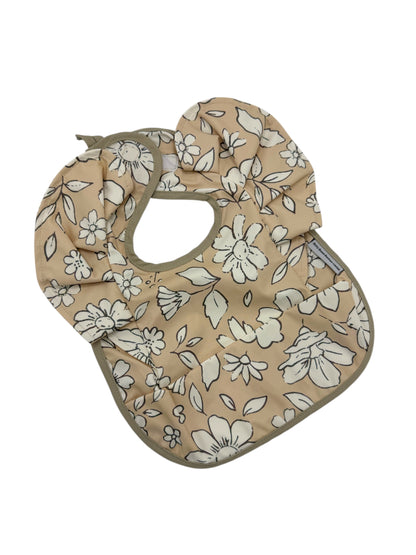 Neutral Floral Frill Detailed Waterproof Bib