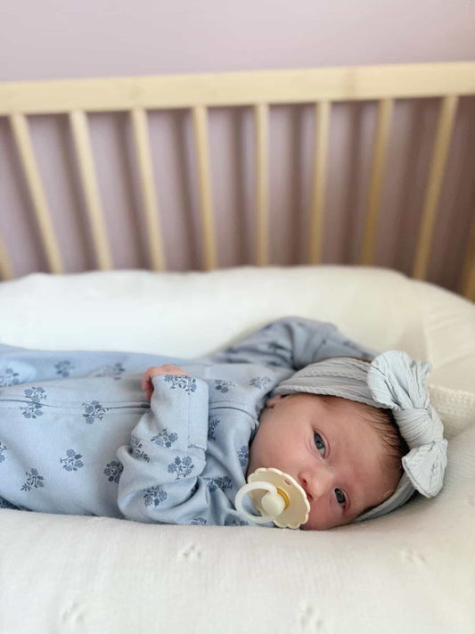 Baby Blue Smaller Bow Cable Knit Headband