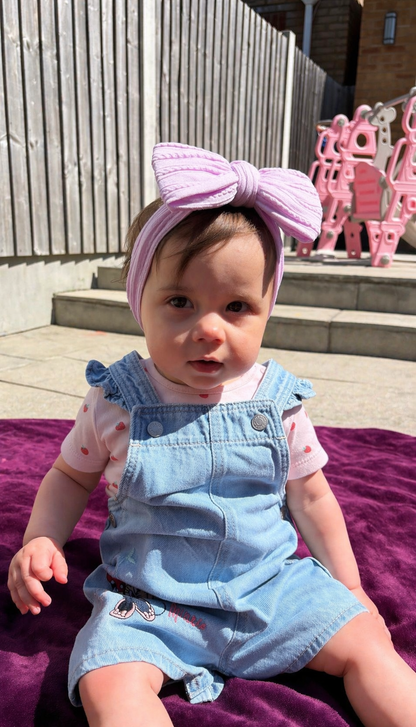 Violet Larger Bow Cable Knit Headband