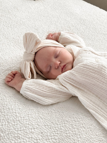 Ivory Larger Bow Cable Knit Headband