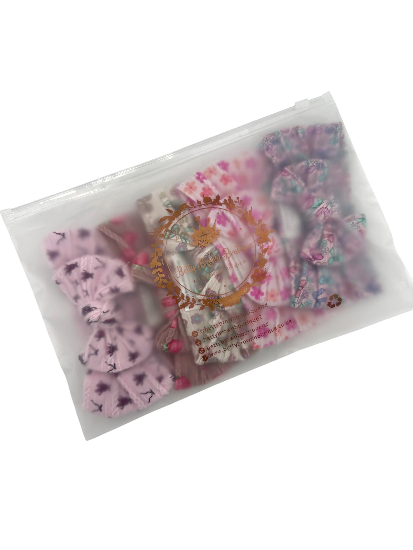 Saver Patterned Bundle of 5 Smaller Bow Cable Knit Headbands - Suitable From Newborn
