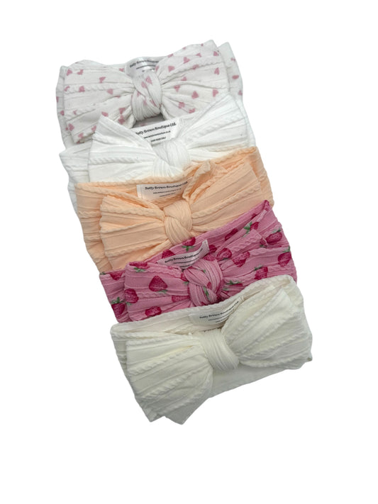 Imperfection Bundle of 5 Larger Bow Cable Knit Headbands