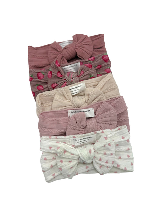 Imperfection Bundle Of 5 Smaller Bow Cable Knit Headbands