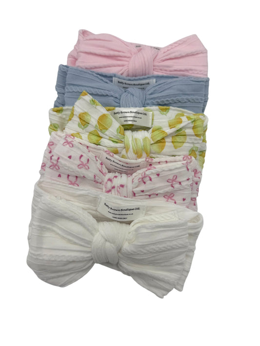 Imperfection Bundle of 5 Larger Bow Cable Knit Headbands