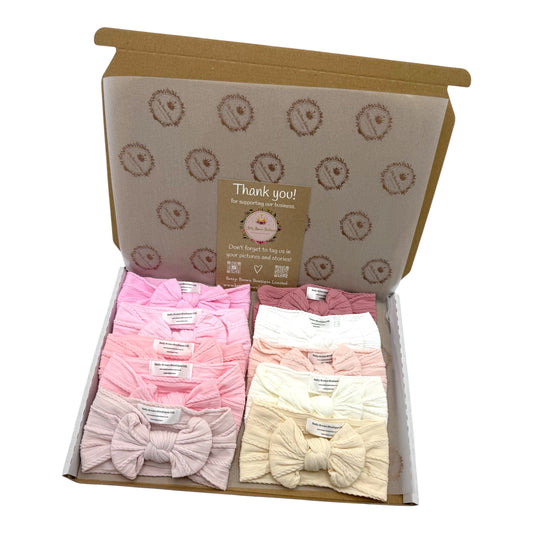 Bumper Starter Bundle Of 10 Smaller Bow Cable Knit Headbands - Suitable From Newborn