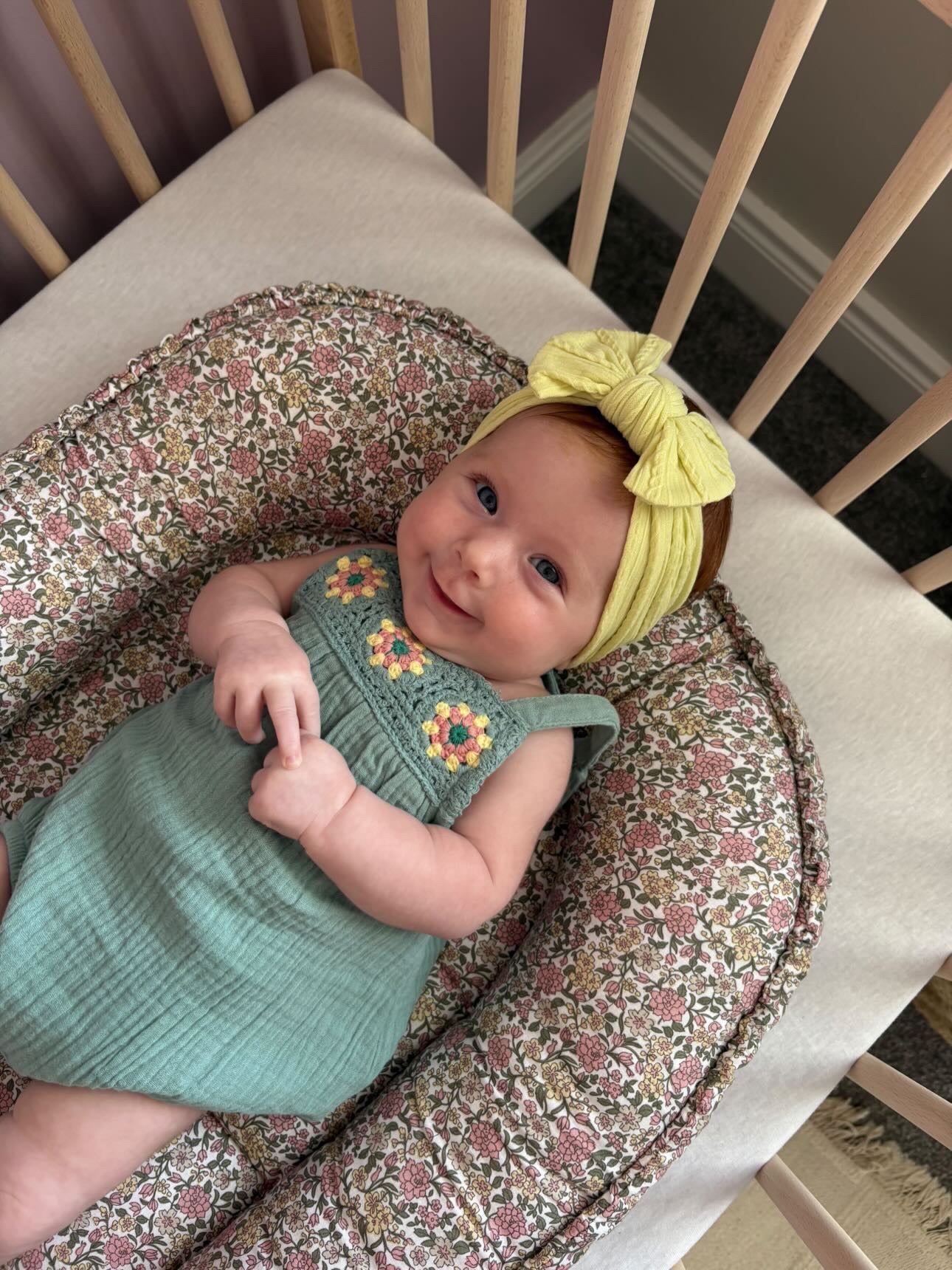 Bright Lime Green Smaller Bow Cable Knit Headband