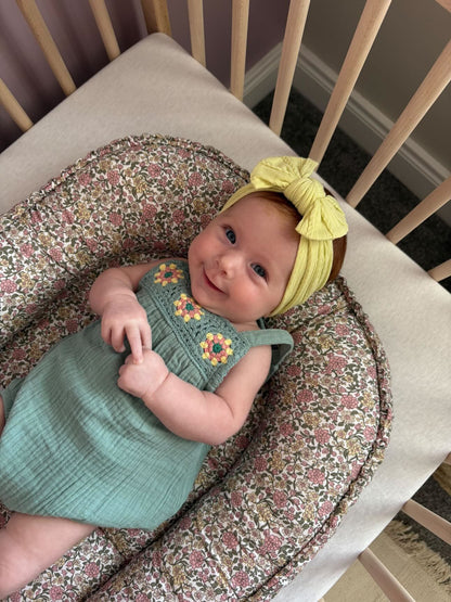 Bright Lime Green Smaller Bow Cable Knit Headband