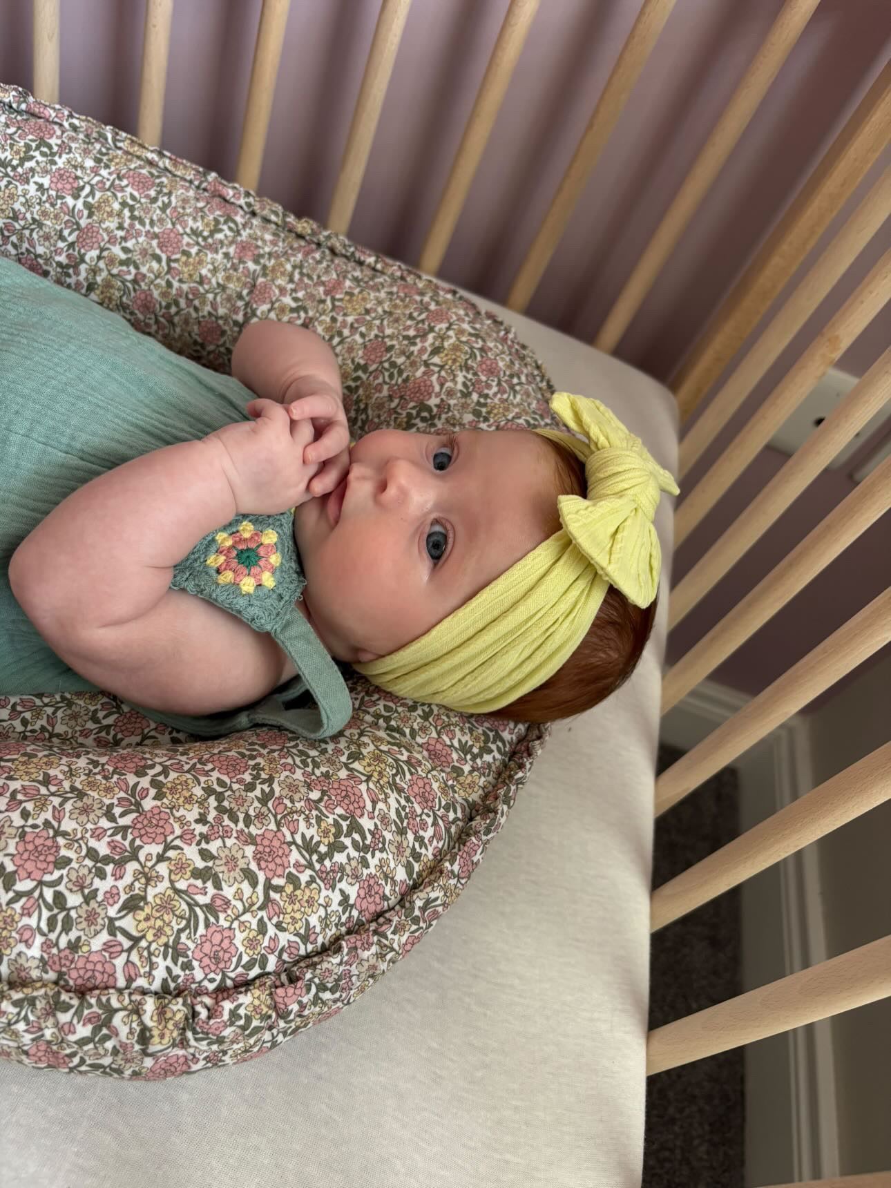 Bright Lime Green Smaller Bow Cable Knit Headband