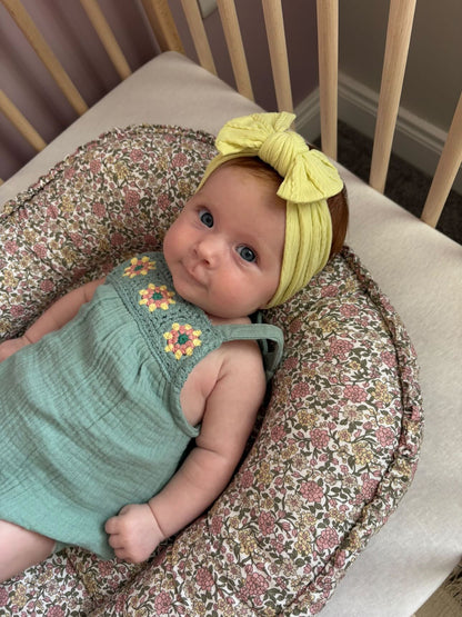 Bright Lime Green Smaller Bow Cable Knit Headband