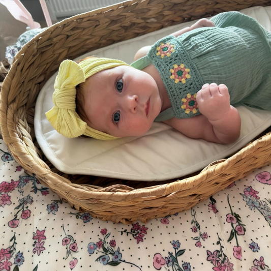 Bright Lime Green Smaller Bow Cable Knit Headband