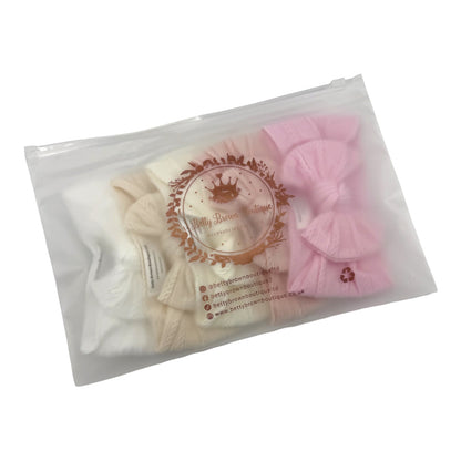 Newborn Favourites Bundle of Smaller Bow Cable Knit Headbands (Suitable from Newborn)