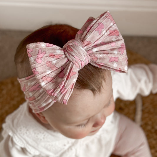 Easter Bunny Larger Bow Cable Knit Headwrap