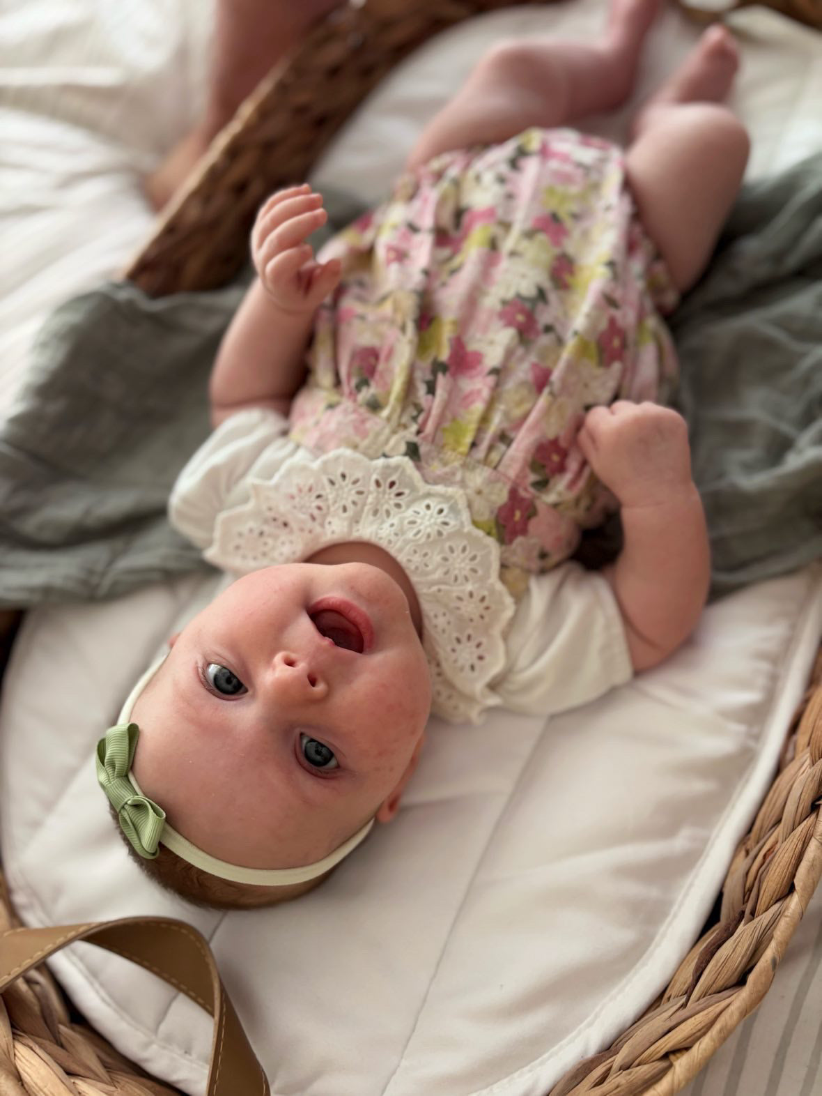 2 inch Sage Green Mini Dainty Double Bow On Headband