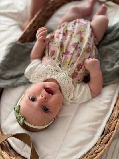 2 inch Sage Green Mini Dainty Double Bow On Headband