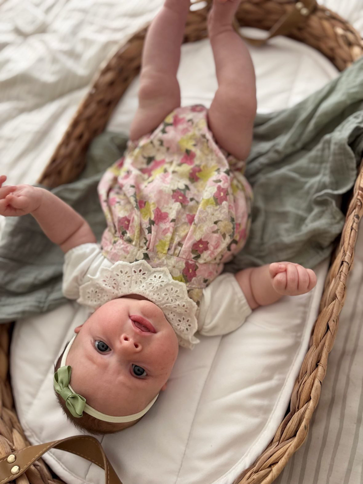 2 inch Sage Green Mini Dainty Double Bow On Headband
