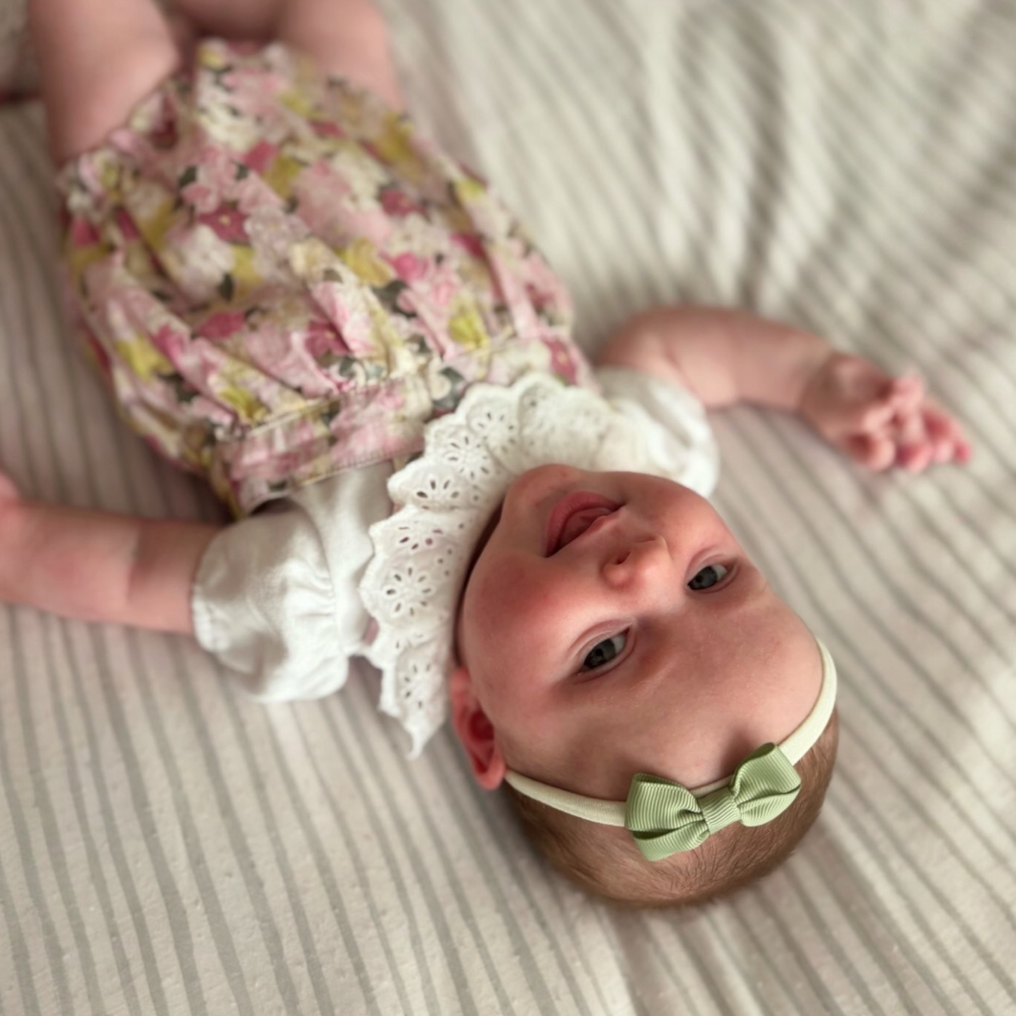2 inch Sage Green Mini Dainty Double Bow On Headband