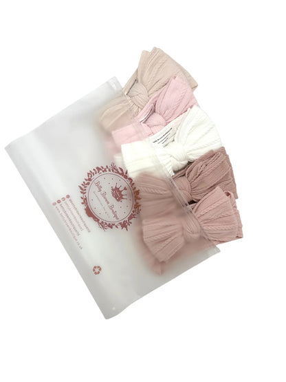 Newborn Favourites Bundle Of Larger Bow Cable Knit Headbands (Suitable From Newborn)